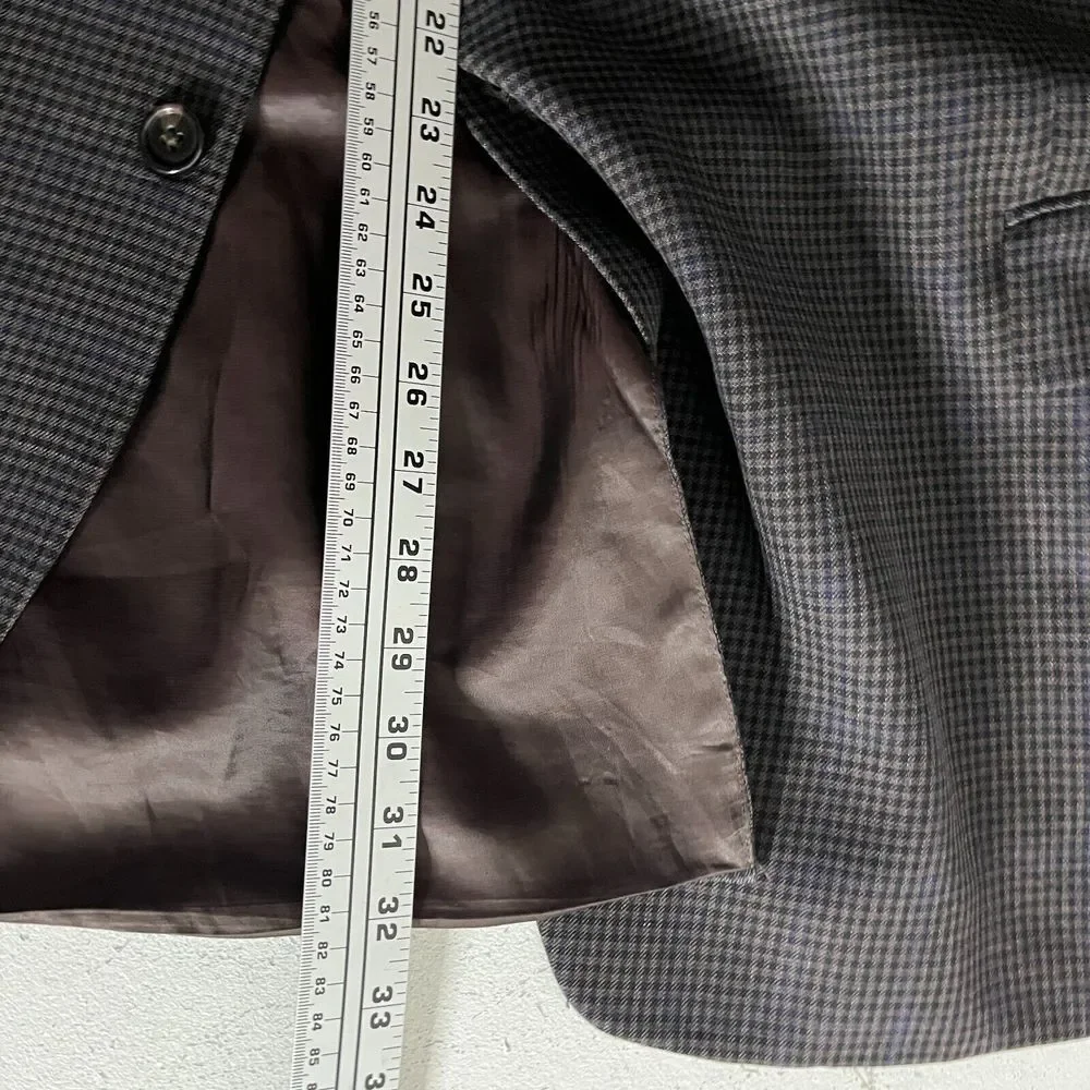 Joseph Feiss Gold Sport Coat Blazer 50L‎ Mens Wool Check Brown Big & Tall